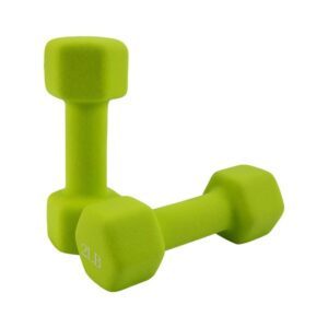 2PCS 2LB Green Rubber Hex Dumbbells