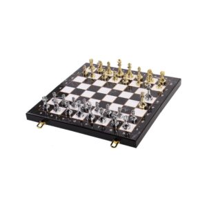 15 Inch Large Marbling Metal Chess Set
