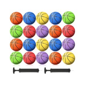 20PCS Rubber Basketballs Set with Pump